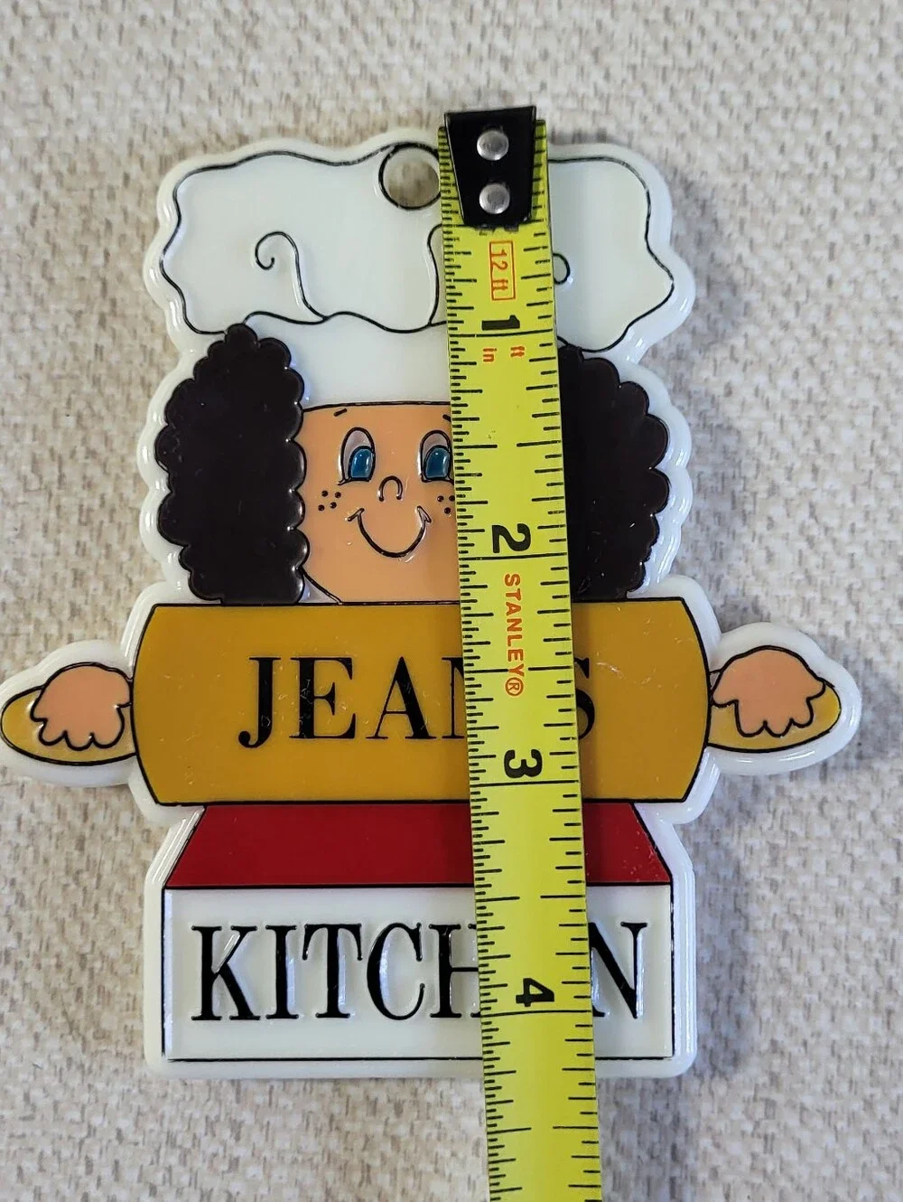 Vintage Jean's Kitchen Decorative Chef Magnet - White, Yellow, Red, Black